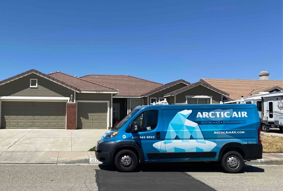 Arctic Air branded vehicle parked outside a home in Leona Valley, CA, representing professional HVAC services, air conditioning repair, furnace repair, heat pump installation, HVAC maintenance, and reliable residential and commercial HVAC solutions in Leona Valley. Call us today for help with HVAC Services in Leona Valley, CA, HVAC company in Leona Valley, CA, air conditioning repair in Leona Valley, CA, AC repair Leona Valley, CA, furnace repair in Leona Valley, CA, heating system repair Leona Valley, CA, heat pump installation Leona Valley, CA, HVAC maintenance in Leona Valley, CA, air conditioning installation Leona Valley, CA, furnace installation Leona Valley, CA, residential HVAC services Leona Valley, CA, commercial HVAC services Leona Valley, CA, HVAC near me in Leona Valley, CA, AC service near me Leona Valley, CA, furnace service near me Leona Valley, CA, HVAC repair near me Leona Valley, CA, heating and cooling services Leona Valley, CA.